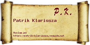 Patrik Klarissza névjegykártya
